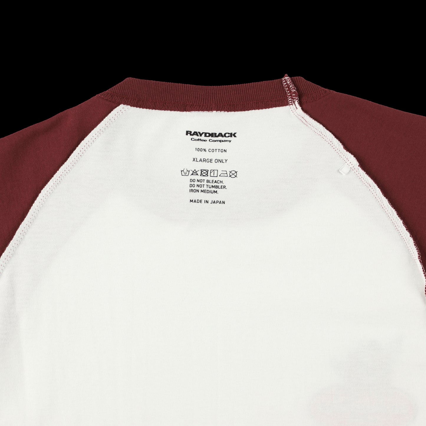 -RAYDBACK COFFEE COMPANY STAFF RAGLAN TEE- (Burgundy)